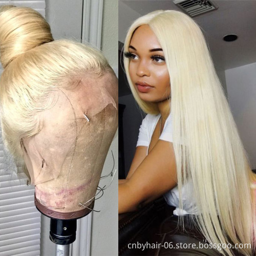 Bingyang 4x4 13x4 613 lace front bob wig,pre-plucked virgin human hair 613 blonde bob wig,613 transparent hd lace frontal wig